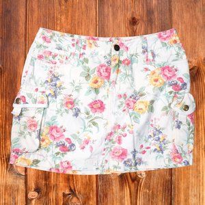 Ralph Lauren Cargo Floral Print Skirt 4 Pockets‎ Girl's Size 16 100% Cotton